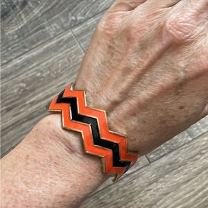 ⚠️ Hinged black and orange cuff bracelet- great for Clemson fans!
